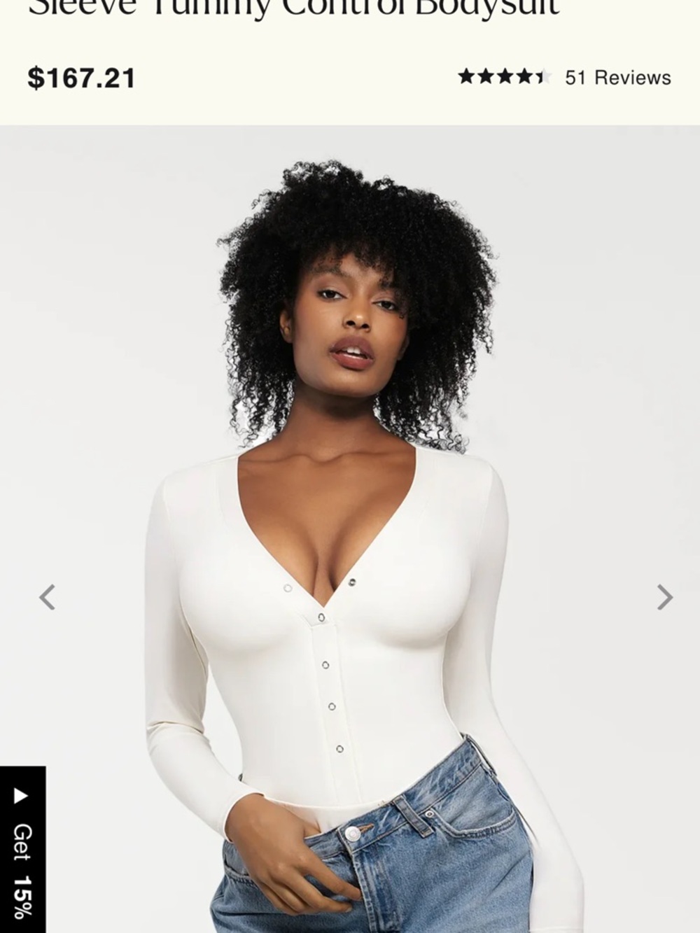 Long-Sleeve White Snap-Front Bodysuit